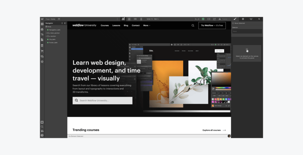 webflow visual designer