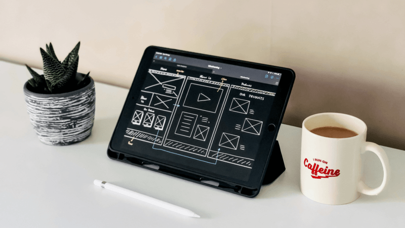 tablet on desk