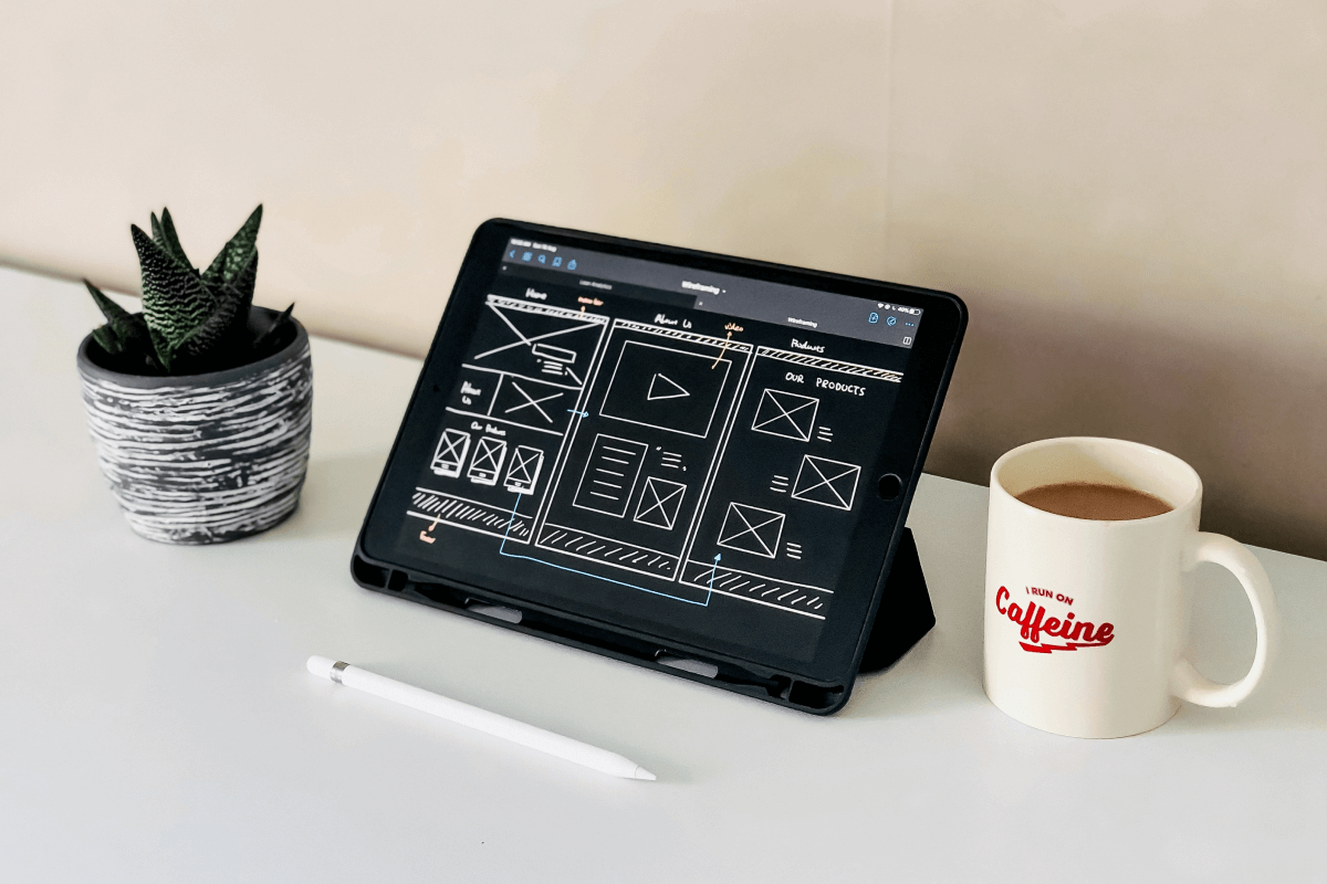 tablet on desk