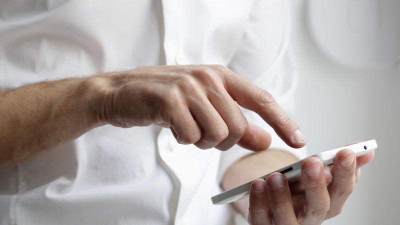person using phone