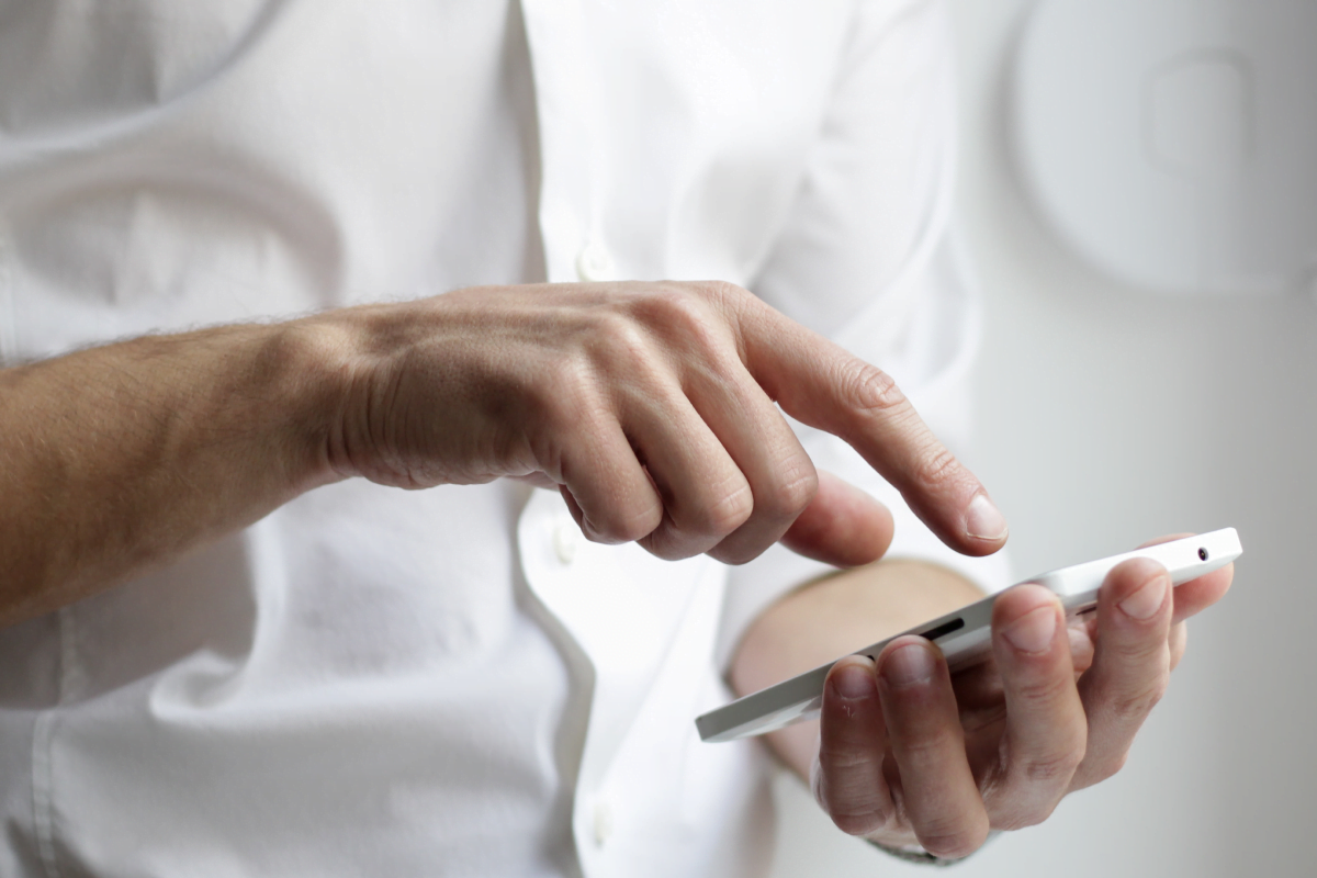 person using phone
