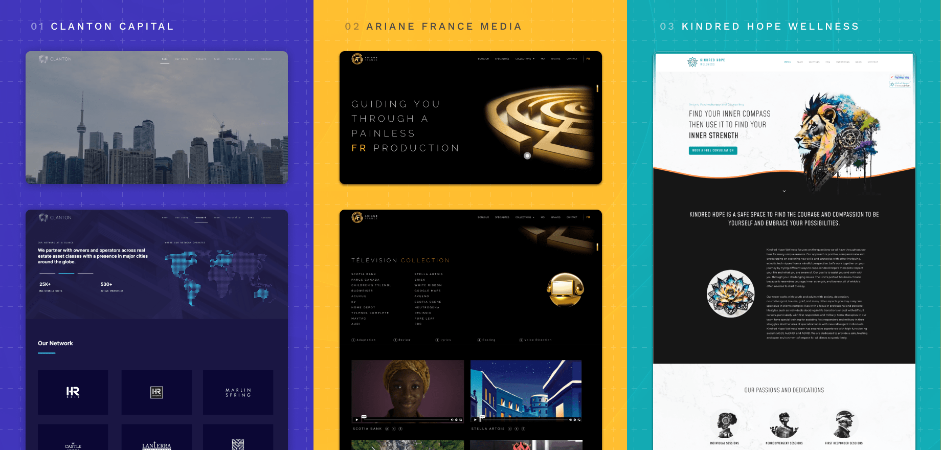 three crushing cones web design showcases